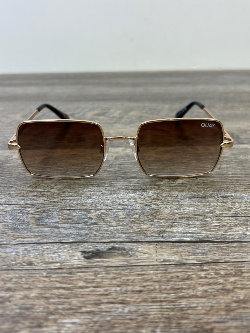 QUAY TTYL 1212 Square Sunglasses Rose Gold Brown Gradient Lens 55mm - Picture 2 of 9